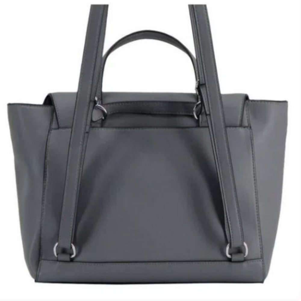 ALFANI mixed metal faux-leather women's backpack crossbody bag - GREY - Picture 2 of 9
